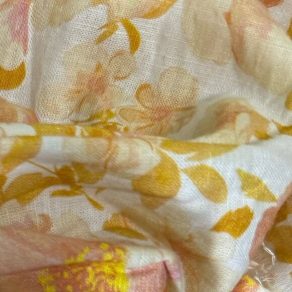 AMALIE SHOWPO NEW Emerita Linen Floral Off Shoulder Twist Crop Top Cotton 10 - Picture 11 of 16